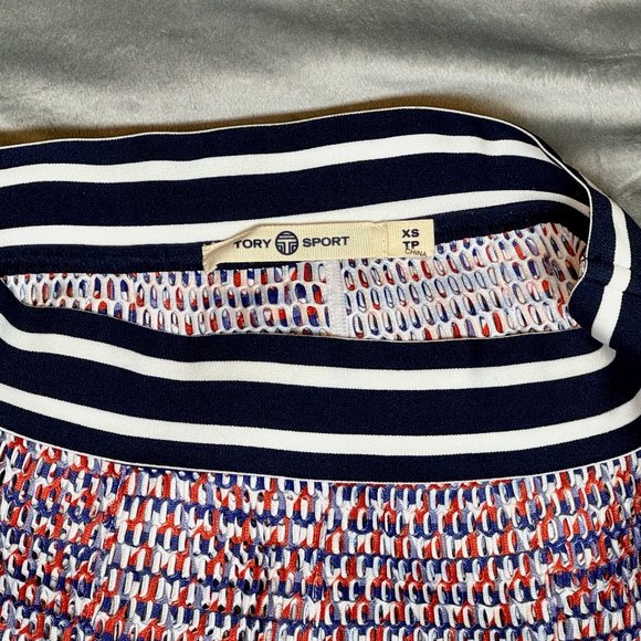 Tory Sport Pleated Mesh Knee-Length Skirt - Picture 3 of 7